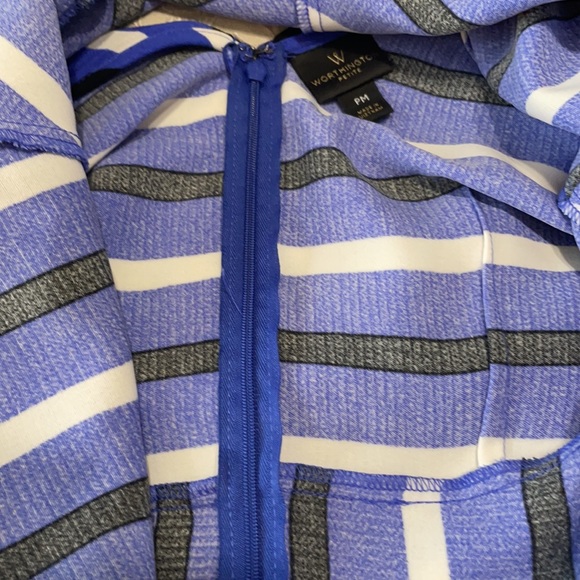 Worthington Petites PM V-Neck Stripped Peplum Top - Picture 8 of 10